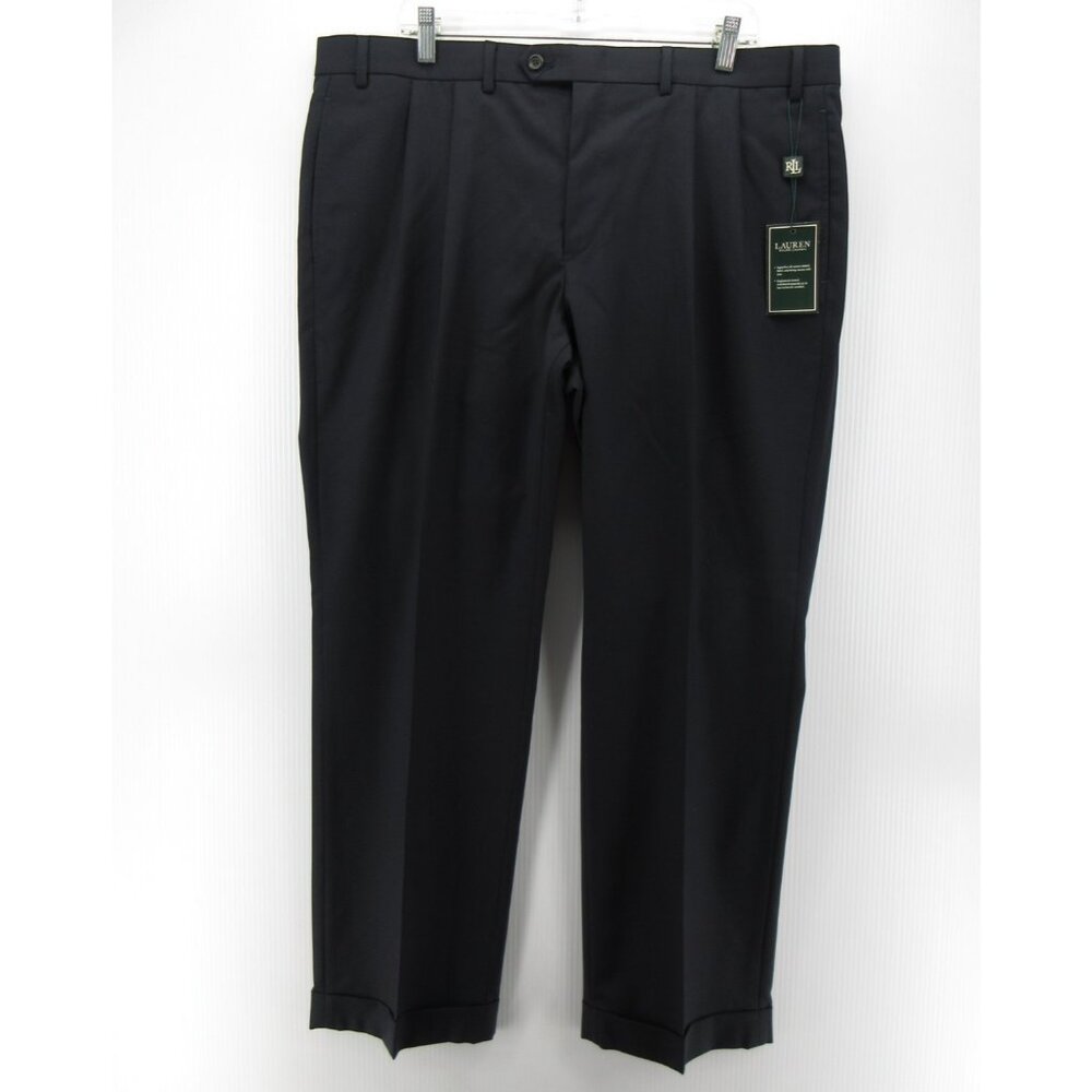 Lauren Ralph Lauren Pants 40X30 Wool Comfort Pleated Trouser Cuffed NEW
